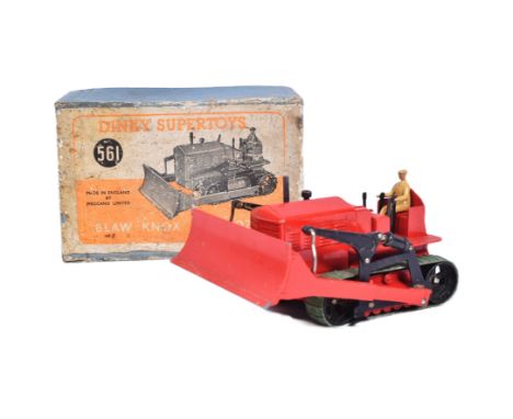 Dinky Toys - an original vintage Dinky Toys boxed diecast model No. 561 Blaw Knox Bulldozer. Red with green rubber tracks and