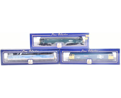 Model Railway - x3 Lima made OO gauge model railway diesel trainset locomotive engines comprising; L205179 Class 50 50033 'Gl