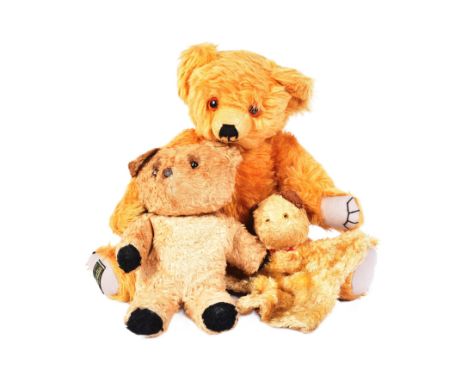 Teddy Bears - a collection of x3 assorted vintage soft toy teddy bears to include a Harrods exclusive Limited Edition Merryth