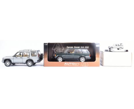 Diecast - a collection of x3 diecast models of Land Rover / Range Rover interest to include; Auto Art 1/18 scale Range Rover 