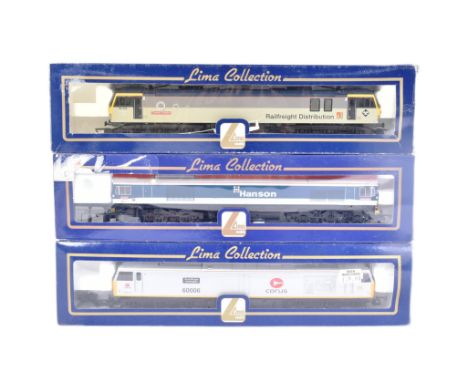 Model Railway - x3 Lima made OO gauge model railway diesel trainset locomotive engines comprising;&nbsp;L204870 Class 92 9202