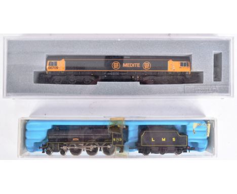 Model Railway - x2 N gauge model railway trainset locomotive engines comprising; Bachmann /&nbsp;Graham Farish 371-379 Class 
