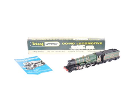 A vintage Wrenn OO / HO gauge model railway trainset locomotive engine and tender. No. 4075 'Cardiff Castle' steam loco in BR