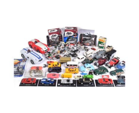 Diecast - a collection of assorted diecast models of various scales and makers. Largely motorcycles, bikes and cars to includ