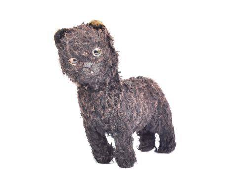 Teddy Bears - an original vintage circa 1930s Merrythought soft toy teddy bear in the form of a cat. Black mohair standing ex