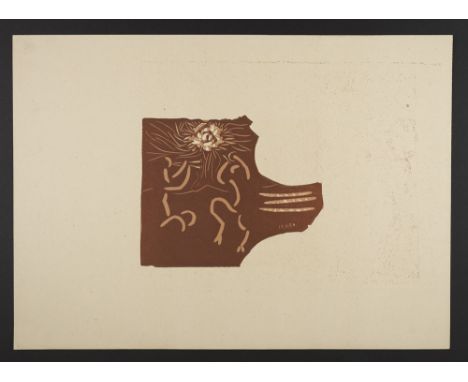 PABLO PICASSO (Spanish,1881-1973) 'Petite bacchanale' original linocut 1959, bloch 1020, baer 1250 second state of 'plateau d
