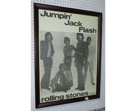 ROLLING STONES, Jumpin' Jack Flash UK Decca Records promo poster, framed and glazed. 