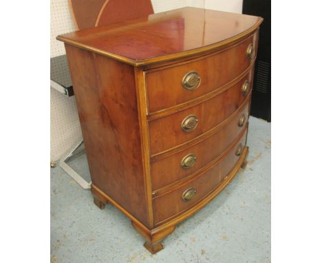 CHEST OF DRAWERS, with four drawers below with bracket supports, 92cm x 53cm x 93cm H. (with faults)