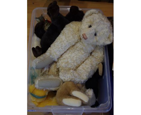 Juvenalia - various soft toys to include monkeys, chicken, cats, multi jointed teddy bear etc.