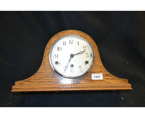 An early 20th century oak Napoleon mantel clock, silvered dial with Arabic numerals  **All lots in this sale are subject to a
