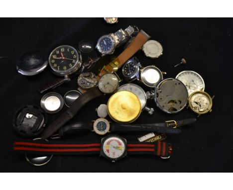 Horology - pocket watches, various; parts of wristwatches, including Timex (2), etc; straps; qty**All lots in this sale are s