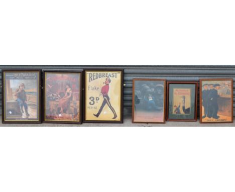 Prints - advertising, Guinness, Wills, Redbreast, etc (6)  **All lots in this sale are subject to a maximum of £2.50 plus VAT