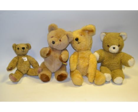 Bears - a jointed mohair bear, mid 20th century;  others, various dates (4)**All lots in this sale are subject to a maximum o