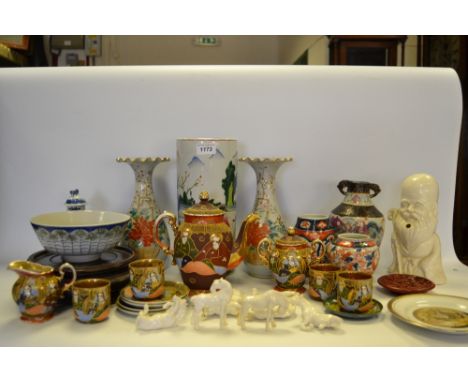 Oriental Ceramics - a Chinese blue and white baluster vase and cover, 19th century; a Japanese Imari vase; a Japanese eggshel