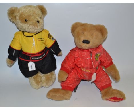 A novelty bear, wearing a Porsche RS Spyder overall;  another, Ferrari (2)**All lots in this sale are subject to a maximum of