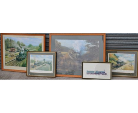 Railwayana - coloured prints (5)  **All lots in this sale are subject to a maximum of £2.50 plus VAT Buyers Premium**