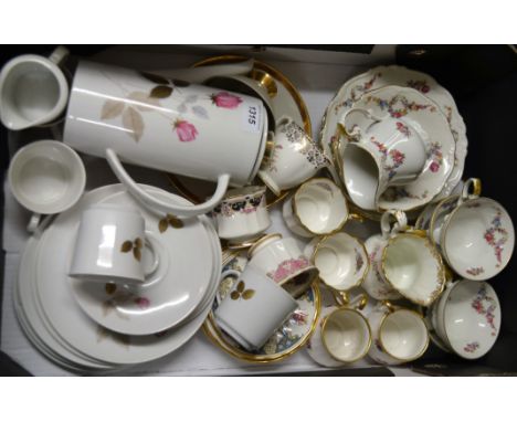 Tea Ware - Edelstein Maria-Theresa pattern milk jug, tea cups and saucers, bread plates, green printed marks; a Bavrian porce