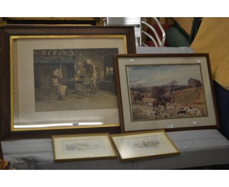 Cecil Aldin, by and after, The Toasting Huntsmen, signed in pencil, Published by Lawrence and Jellicoe, London, tinted lithog