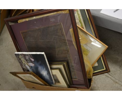 Pictures and prints - equestrian interest to include a pencil sketch of a donkey's head; a selection of horse racing prints; 