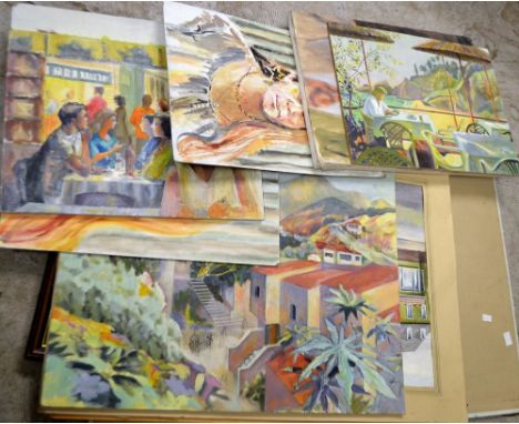 Trevor Hodgkinson (20th century)Portrait of a Ladysigned, oil on board; other works by the same hand, including portraits, fi