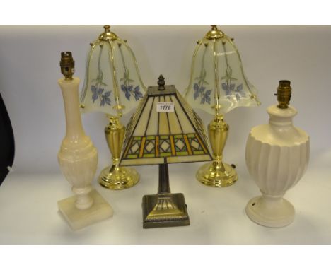 Lighting - Tiffany style table lamp; other lamps etc **All lots in this sale are subject to a maximum of £2.50 plus VAT Buyer