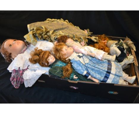 Toys and Juvenalia - a Knowles porcelain Heroines from the Fairy Tale Forests doll, boxed; other dolls, porcelain heads; etc 