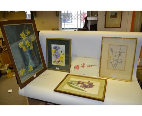 Pictures and Prints - J Radfords, Pansies, signed, watercolour, 24cm x 16cm;  J Clifon, Irises, signed, watercolour, 30cm x 2