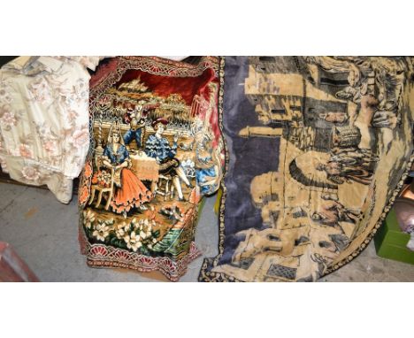 A silk rug; a pair of curtains; etc  **All lots in this sale are subject to a maximum of £2.50 plus VAT Buyers Premium**