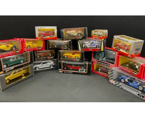 Burago cars including; Ferrari 348, Chevrolet Corvette 1957, Bugatti Type 55, Lamborghini Contach, Bugatti EB 110, others (ap