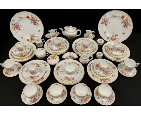 An extensive Royal Crown Derby posies pattern table service inc small teapot, assorted cups and aucers,  side plates, dessert