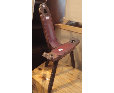 Black Forest upholstered milking stool
