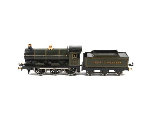 A well restored Bing O Gauge 3 rail electric  GW 0-6-0 Tender Locomotive. Running number 4460, fitted with a replacement elec