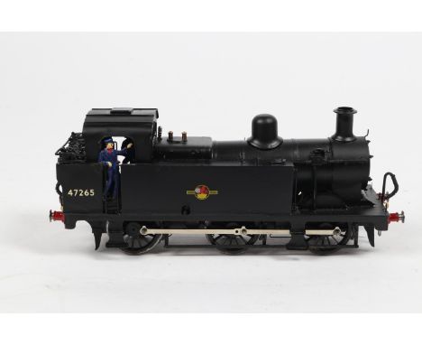 An O Gauge Kit Built electric BR ex LMS Jinty 0-6-0 Tank Locomotive, 47265 in unlined black livery.  GC-VGC, light marking to