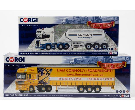2 Corgi Limited Edition Hauliers of Renown series Trucks. CC13760 Scania R Topline Feldbender, McCann Haulage, County Tyrone,