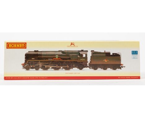 A Hornby OO tender locomotive (R.2584) A West Country class 4-6-2 "Plymouth", 34003 in lined weathered BR Brunswick Green liv