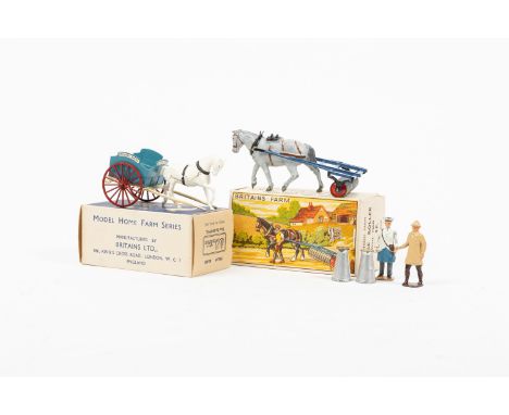 A Britains Farm range No.9F Horse roller with man, 9503 Milk Float &amp; Milkman (with plastic horse), 25 Pounder Gun Howitze