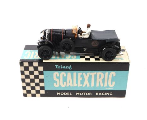 A Scalextric  MM/64 vintage Bentley finished in black plastic, with racing number 20 on the sides. Boxed in correct lift of l