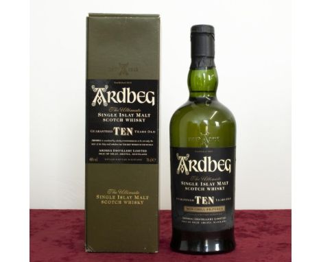 Ardbeg The Ultimate Single Islay Malt Scotch Whisky, Guaranteed Ten Years Old, 46%vol 70cl, with leaflet in carton, 1btl 