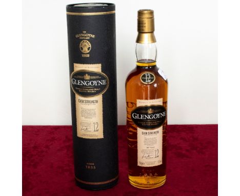 Glengoyne Single Highland Malt Scotch Whisky, 12 years old Cask Strength, 57.2%vol 700ml, in tube, 1btl 