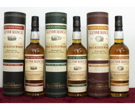 Glenmorangie Sherry, Madeira and Portwood Finish Single Highland Malt Scotch Whisky, 43%vol 70cl, in tubes 3btls 