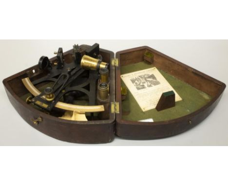 The Grange Goathland - W Gerrard, Maker to the Royal Navy Liverpool Sextant, black frame with brass vernier and two spare len