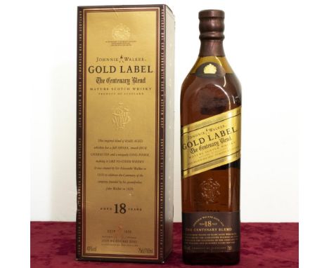 Johnnie Walker Gold Label The Centenary Blend Mature Scotch Whisky, Aged 18 Years, 40%vol 75cl, in carton, 1btl 