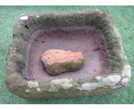The Grange Goathland - Weathered sandstone trough, 59cm 45cm 28cm 