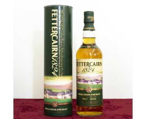 Fettercairn Single Highland Malt Scotch Whisky, Aged 12 Years, 40%vol 70cl, in tube, 1btl 