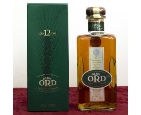 Glen Ord Single Malt Northern Highland Malt Scotch Whisky, Aged 12 Years, 43%vol 750ml, square bottle in carton 1btl 