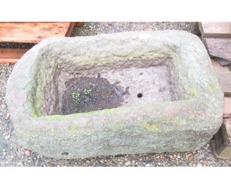 The Grange Goathland - Stone trough with drainage hole, 24cm x 40cm, D9cm 