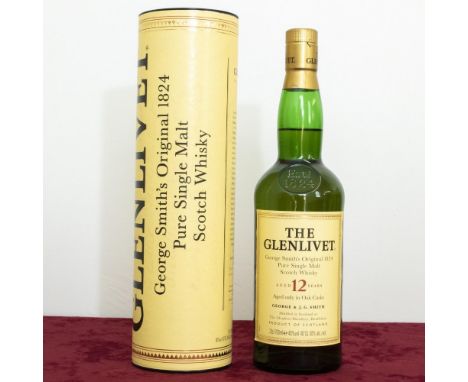 The Glenlivet Pure Single Malt Scotch Whisky, Aged 12 Years only in Oak Casks, 40%vol 70cl, in tube, 1btl 