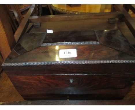 19th Century rosewood two division tea caddy with blending bowl