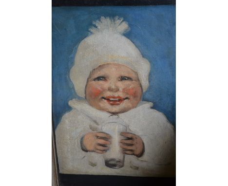G.M. Baker, oil on canvas, head and shoulder portrait of an infant, signed and dated 1912, 17.5ins x 11.5ins