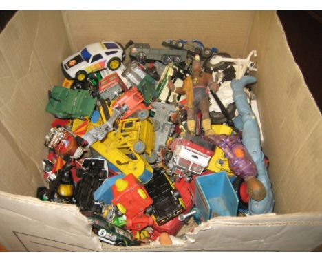 Quantity of die-cast metal and other model vehicles and toys